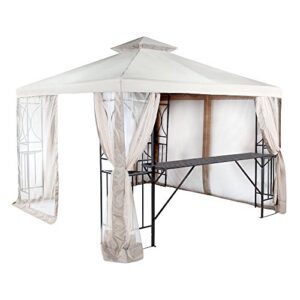 garden winds replacement canopy top cover and netting for the 10×10 crescent gazebo – riplock 350