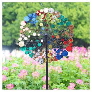 winwindspinner, wind spinners for yard garden – outdoor metal wind sculpture spinners decor, lawn ornament windmill for garden yard patio outside (confetti, 75 inch)