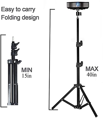 Projector Tripod Stand, Portable Tripod Mount Floor Stand, Folding Floor Tripod Stand, Outdoor Stand for Projector,Camera, Webcam 18" to 40" (Withstand 3pounds 1.5kgs)