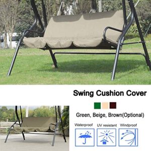 Patio Swing Cushion Cover, Courtyard Garden Swing Hammock 3‑Seat Cushion Cover Waterproof Swing Seat Cover Protection Cushion 150 x 50 x 10cm