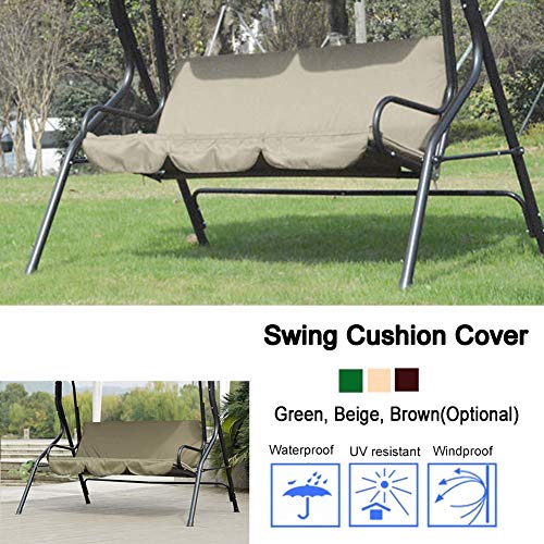 Patio Swing Cushion Cover, Courtyard Garden Swing Hammock 3‑Seat Cushion Cover Waterproof Swing Seat Cover Protection Cushion 150 x 50 x 10cm