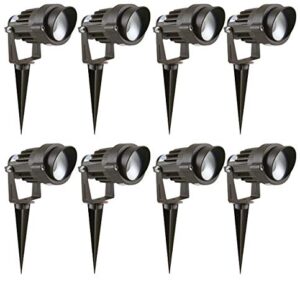 Westgate Waterproof Landscape Light LED Spotlight Adjustable Directional Security Lighting for Deck Yard Garden Pathway - Spike Stand /MR16 Bulb Included (8 Pack 4000K Natural White)