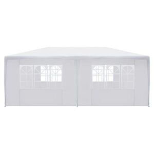 10x20ft waterproof canopy, stable tent canopy with 6 sidewalls, waterproof pe cover & sturdy steel frame, easy to assemble for commercial area beaches playgrounds gardens farms