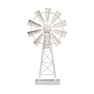 foreside home & garden white large enamel metal windmill table decor