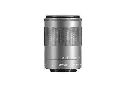 Canon EF-M 55-200mm f/4.5-6.3 Image Stabilization STM Zoom Lens (Silver) (Renewed)