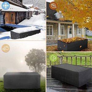 Lagaga Patio Furniture Covers Black Outdoor Rectangular Square 210D Oxford Cloth Garden Table Chair Set Protective Cover with Drawstring Waterproof Dustproof UV Resistant Cover (120x120x74cm)