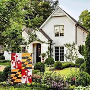 TSMD Maryland State Garden Flag Double Sided Outdoor Yard Decorative,12"x 18",2 Pack