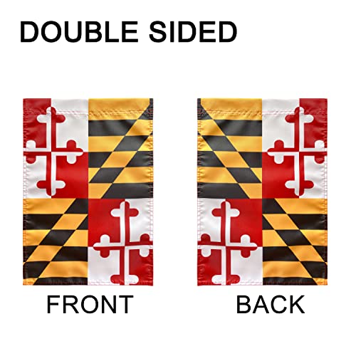 TSMD Maryland State Garden Flag Double Sided Outdoor Yard Decorative,12"x 18",2 Pack