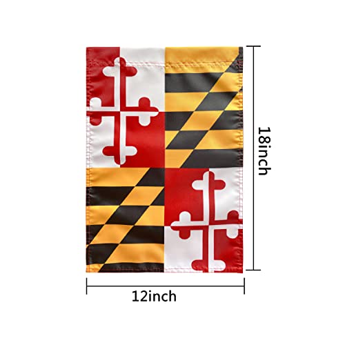 TSMD Maryland State Garden Flag Double Sided Outdoor Yard Decorative,12"x 18",2 Pack