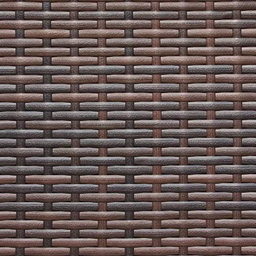 Wicker Repair Kit, Synthetic Embossing Rattan Fix Material Vinyl Plastic Waterproof Flat Ribbon for Garden Patio Furniture and Rattan Chair Sofa Basket Replacement-1/2 Pounds 120Ft Gradiant Coffe