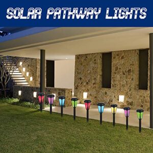 MAGGIFT 12 Pack Solar Pathway Lights, Outdoor RGB Color Changing Garden Lights, Auto Change Multicolor, IP44 Waterproof Solar Powered Landscape Lights for Lawn, Patio, Yard, Walkway, Deck, Driveway