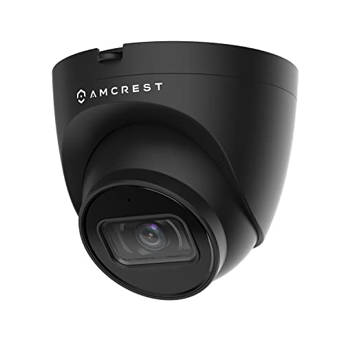 Amcrest 5MP Turret POE Camera, UltraHD Outdoor IP Camera POE with Mic/Audio, 5-Megapixel Security Surveillance Cameras, 98ft NightVision, 103° FOV, IP67, MicroSD (256GB) Black IP5M-T1179EB-28MM