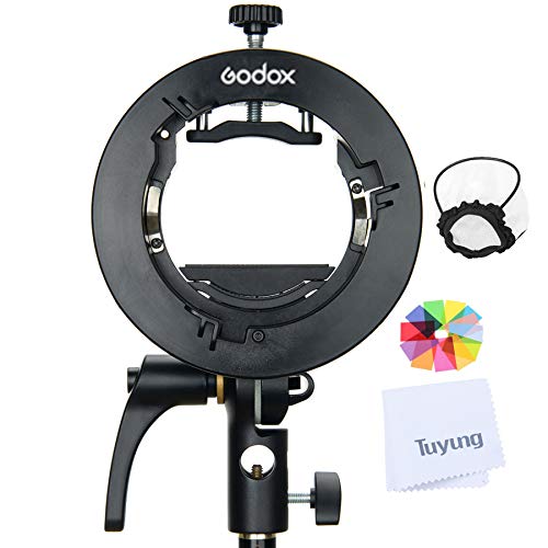 Godox S2 Flash S-Type Bracket with Bowens Mount for Godox V1 AD200Pro etc Round Head Flash Series and AD400Pro AD200 V860II TT685 TT600 TT350 Series Speedlite,Direction-Adjustable Handle