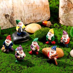jetec 7 pieces gnomes fairy resin statues miniature fairy garden mini gnome statue for table and garden decoration for holiday festival garden decoration, relatives friends kids