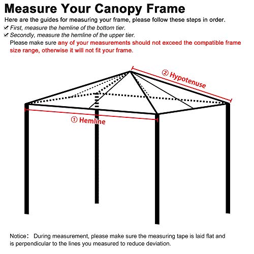 Yescom 10'x10' Gazebo Top Replacement for 1 Tier Outdoor Canopy Cover Patio Garden Yard Coffee Liqueur Y0041010