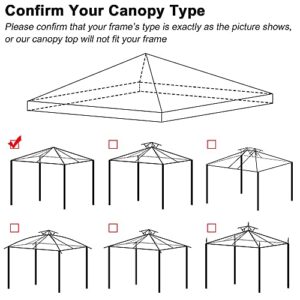 Yescom 10'x10' Gazebo Top Replacement for 1 Tier Outdoor Canopy Cover Patio Garden Yard Coffee Liqueur Y0041010