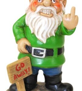 BigMouth Inc Garden Gnome, Funny Lawn Gnome Statue Garden Decoration (Go Away)