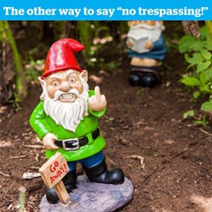 BigMouth Inc Garden Gnome, Funny Lawn Gnome Statue Garden Decoration (Go Away)