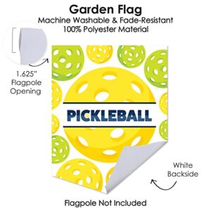 Big Dot of Happiness Let’s Rally - Pickleball - Outdoor Lawn and Yard Home Decorations - Birthday or Retirement Party Garden Flag - 12 x 15.25 inches