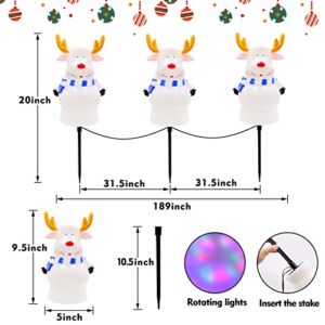 Angela&Alex Christmas Lights with Stake, 3 Packs Light up Led Reindeer Pathway Lights Watertight Christmas Light Decor for Christmas Outdoor Garden Lawn Decorations