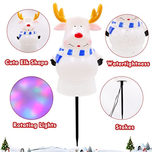 Angela&Alex Christmas Lights with Stake, 3 Packs Light up Led Reindeer Pathway Lights Watertight Christmas Light Decor for Christmas Outdoor Garden Lawn Decorations