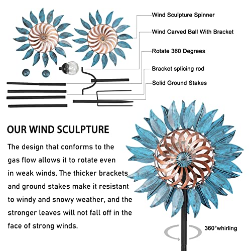 Wind Spinners-Wind Spinners for Yard and Garden-Wind Sculptures & Spinners-Metal Wind Spinner Gift Or use for Patios, Gardens, Parks, Sidewalks, Lawns