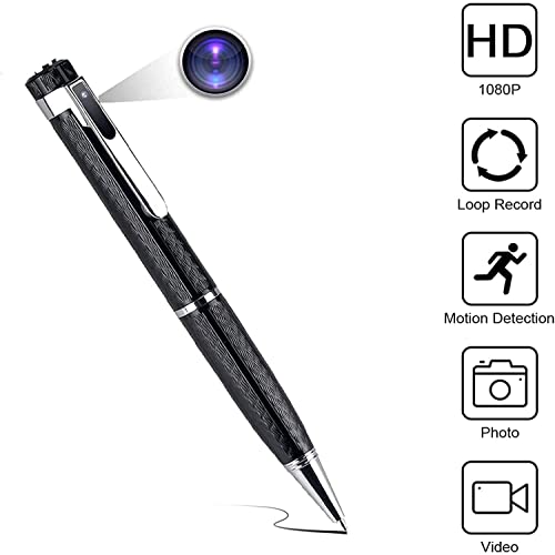 Hidden Spy Camera Pen,with HD 1080P Video Recorder Security Cam with USB Cable, 32GB Micro SD Card, Card Reader, 5 Refills for Business, Conference, Securit