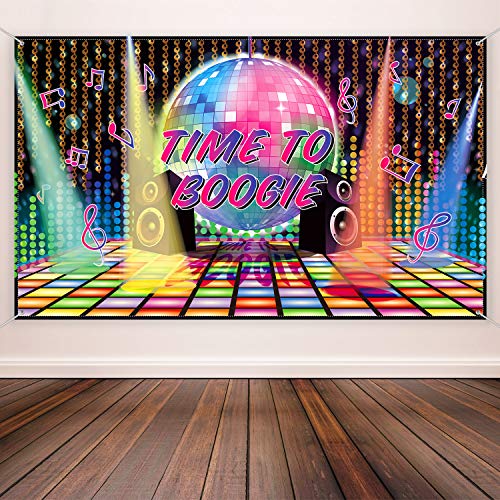 70s Theme Party Decorations Disco Backdrop Banner 60's 70's 80's Photo Booth Backdrop Wall Decorating for Disco Birthday Party Supplies, 72.8 x 43.3 Inch