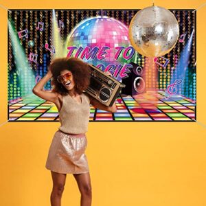 70s Theme Party Decorations Disco Backdrop Banner 60's 70's 80's Photo Booth Backdrop Wall Decorating for Disco Birthday Party Supplies, 72.8 x 43.3 Inch