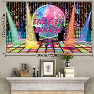 70s Theme Party Decorations Disco Backdrop Banner 60's 70's 80's Photo Booth Backdrop Wall Decorating for Disco Birthday Party Supplies, 72.8 x 43.3 Inch