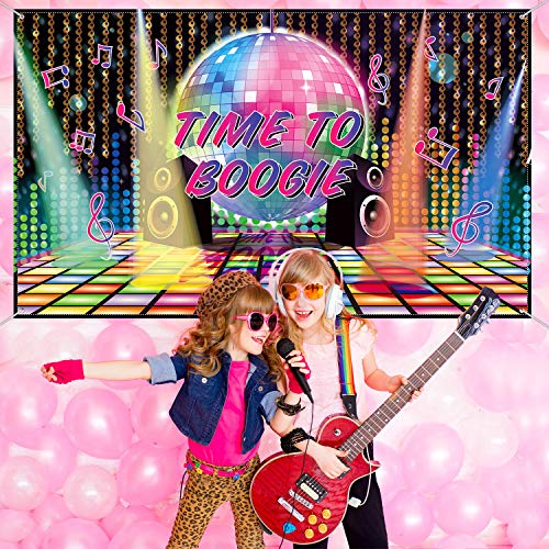 70s Theme Party Decorations Disco Backdrop Banner 60's 70's 80's Photo Booth Backdrop Wall Decorating for Disco Birthday Party Supplies, 72.8 x 43.3 Inch