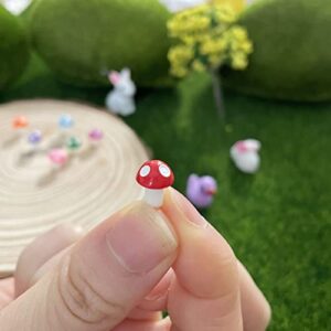 MOADMOPB 140 pcs Tiny Mushrooms Mini Mushroom Miniature Figurines Fairy Garden Mushroom Indoor Outdoor Mushroom Statue Decor Mushroom Decoration for Fairy Garden Miniature Moss Landscape (B)