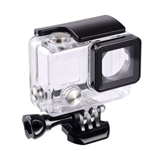 suptig replacement waterproof case protective housing for gopro hero 4, hero 3+, hero3 outside sport camera for underwater use – water resistant up to 147ft (45m)