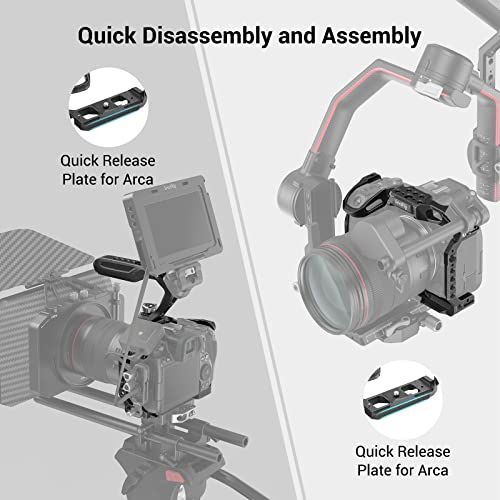 SmallRig R5 R5 C R6 Cage Kit for Canon R5 R5 C R6 Mirrorless Camera with Top Handle and Dedicated Cable Clamp, Aluminum Alloy Cage for Canon R5 R6 R5 C Camera 3234