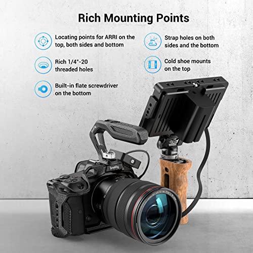 SmallRig R5 R5 C R6 Cage Kit for Canon R5 R5 C R6 Mirrorless Camera with Top Handle and Dedicated Cable Clamp, Aluminum Alloy Cage for Canon R5 R6 R5 C Camera 3234