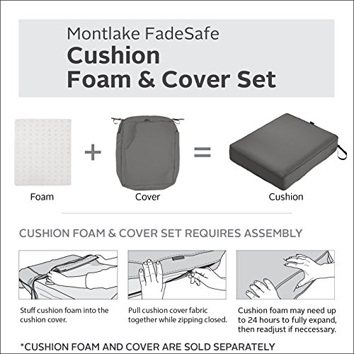 Classic Accessories Montlake FadeSafe Water-Resistant 41 x 18 x 3 Inch Outdoor Bench/Settee Cushion Slip Cover, Patio Furniture Swing Cushion Cover, Light Charcoal Grey, Patio Furniture Cushion Covers