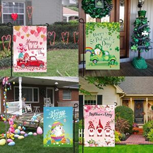 Seasonal Garden Flags Set of 12 Double Sided 12 x 18 Inch Yard Flags, Small Garden Flags for Outside, Christmas Spring Summer Fall Winter Outdoor Flags, Holiday Garden Flags for All Seasons