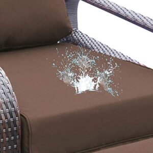 Indoor Outdoor Recliner Replacement Cushion, Patio Furniture Chair Sofa Washable Cushion Deep Seat, UV Protected, Fade Protected and Water Spill Repellet, Cover Can be Replaced (Dark Brown)