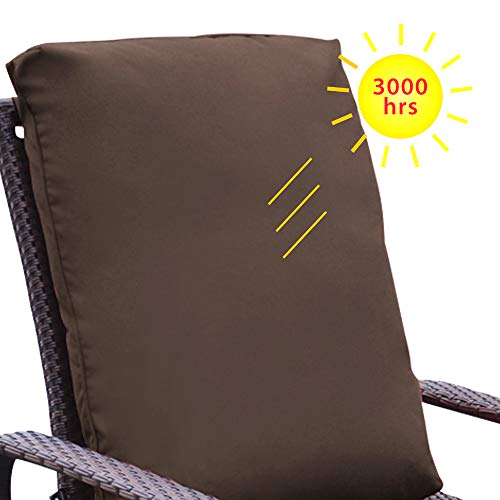 Indoor Outdoor Recliner Replacement Cushion, Patio Furniture Chair Sofa Washable Cushion Deep Seat, UV Protected, Fade Protected and Water Spill Repellet, Cover Can be Replaced (Dark Brown)