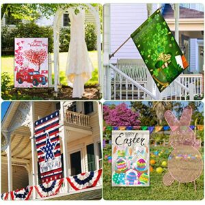 28 x 40 Inch Large Holiday Yard Flags 12 Pack Seasonal Garden Flags Valentine's Garden Flags Double Sided Seasonal Lawn Flags Polyester Festive Outdoor Flag Set for Seasons Holiday Outside Decoration