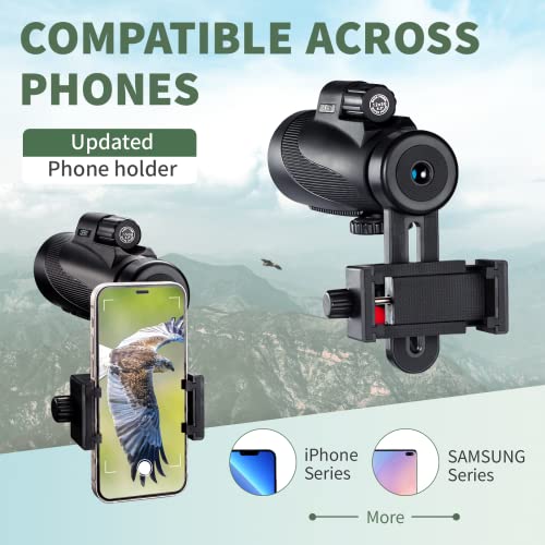 Gosky Titan 12X50 Monocular Telescope with Smartphone Holder - Waterproof Fog-Proof Shockproof Scope BAK-4 Prism FMC for Bird Watching Hunting Camping Traveling Wildlife Scenery