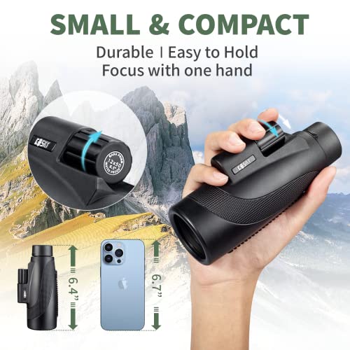 Gosky Titan 12X50 Monocular Telescope with Smartphone Holder - Waterproof Fog-Proof Shockproof Scope BAK-4 Prism FMC for Bird Watching Hunting Camping Traveling Wildlife Scenery