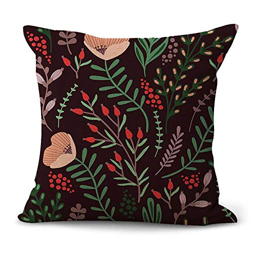 WholesaleSarong Set of 2 Garden Party Botanical Plants Floral Cushion Cover Cushion Cover Patio Chair Cushion Covers Decorative Pillow Covers