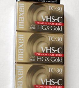 Maxell VHS-C TC-30 HGX-Gold Camcorder Videocassette (3pk)