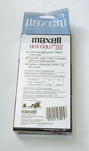 Maxell VHS-C TC-30 HGX-Gold Camcorder Videocassette (3pk)