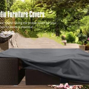 YoungBee Patio Furniture Set Covers,Rectangular/Square Patio Table Cover Waterproof, Windproof, Upgraded Tear-Resistant 420D Oxford Large Outdoor Furniture Covers 138" W x 79" D x 28" H