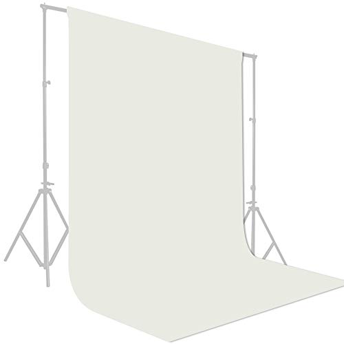 GFCC 8FTX10FT Ivory Backdrop Background for Photography Photo Booth Backdrop for Photoshoot Background Screen Video Recording Parties Curtain