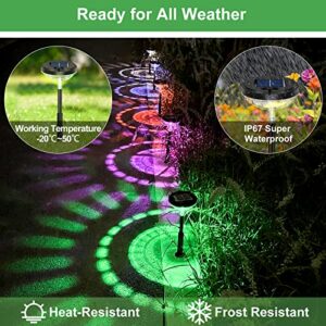 Bright Solar Pathway Lights 6 Pack,Color Changing+Warm White LED Solar Lights Outdoor,IP67 Waterproof Solar Path Lights,Solar Powered Garden Lights for Walkway Yard Backyard Lawn Landscape Decorative