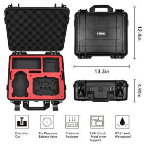 SYMIK A310-MM3DL Dual Layer Waterproof Hard Carrying Case for DJI Mini 3 Pro Drone/Fly More Combo with DJI RC or RC-N1 Remote; Fits Tablet Holder, Landing Pad, iPad; Rugged Professional Case