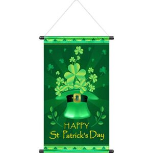 blulu st. patrick day door banner st. patrick’s house flag welcome banner for indoor/outdoor decoration st. patrick’s day garden flag party parade 18.5 x 12.59 inch